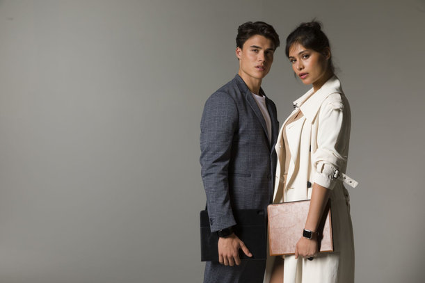 MODE - Kožený náramok Bornholm pre Apple Watch 44 mm, tmavohnedá/strieborná