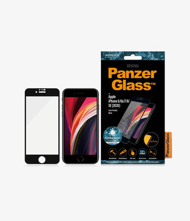 PanzerGlass - Tvrdené Sklo Case Friendly AB pre iPhone 6, 6s, 7, 8, SE 2020 a SE 2022, čierna