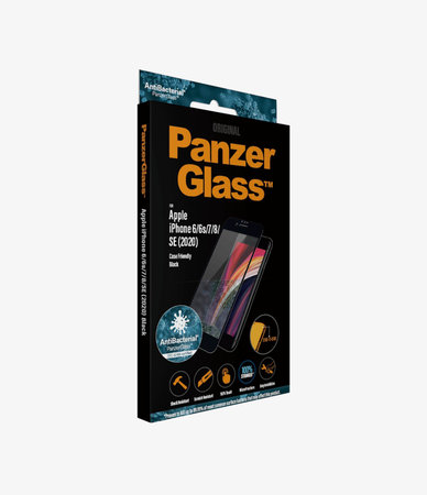 PanzerGlass - Tvrdené Sklo Case Friendly AB pre iPhone 6, 6s, 7, 8, SE 2020 a SE 2022, čierna