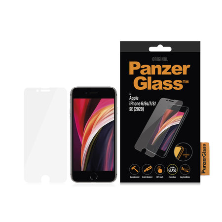 PanzerGlass - Tvrdené Sklo Standard Fit pre iPhone SE 2020, 8, 7, 6s, 6, transparentná