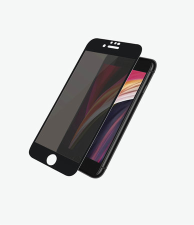 PanzerGlass - Tvrdené Sklo Privacy Case Friendly pre iPhone 6, 6s, 7, 8, SE 2020 a SE 2022, čierna