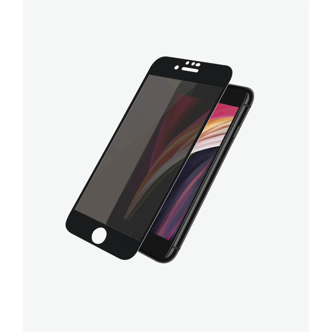 PanzerGlass - Tvrdené Sklo Privacy Case Friendly pre iPhone 6, 6s, 7, 8, SE 2020 a SE 2022, čierna