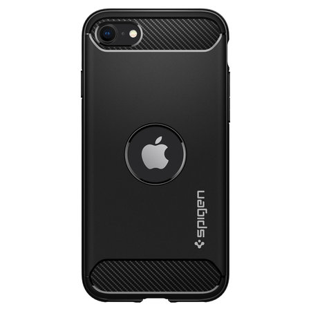 Spigen - Puzdro Rugged Armor pre iPhone SE 2020 & SE 2022, čierna