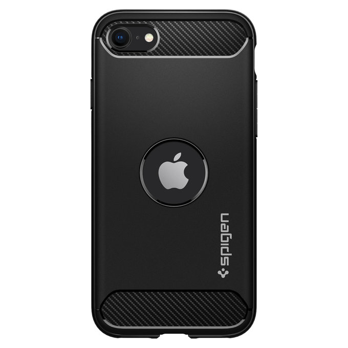 Spigen - Puzdro Rugged Armor pre iPhone SE 2020 & SE 2022, čierna