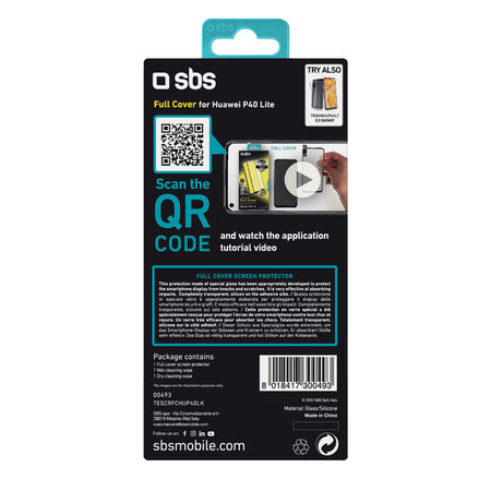 SBS - Tvrdené Sklo Full Cover pre Huawei P40 Lite, čierna