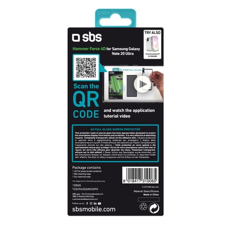 SBS - Tvrdené Sklo 4D Full Glass pre Galaxy Note 20 Ultra, čierna