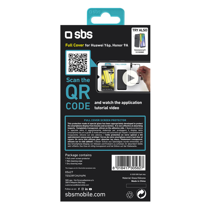 SBS - Tvrdené Sklo Full Cover pre Huawei Y6p, čierna
