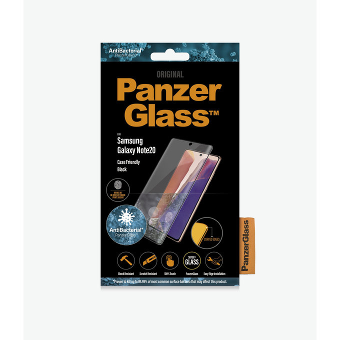 PanzerGlass - Tvrdené Sklo Case Friendly pre Samsung Galaxy Note 20, Fingerprint komp., black
