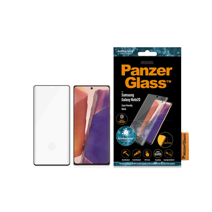 PanzerGlass - Tvrdené Sklo Case Friendly pre Samsung Galaxy Note 20, Fingerprint komp., black