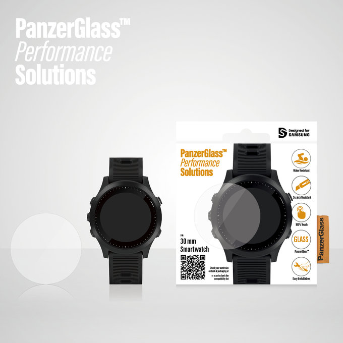 PanzerGlass - Tvrdené Sklo pre Samsung Galaxy Watch 3 (41mm), transparentná
