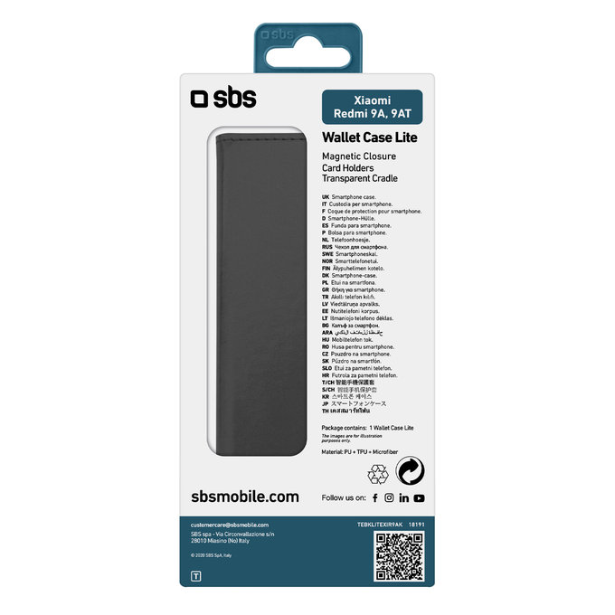 SBS - Puzdro Book Wallet Lite pre Xiaomi Redmi 9A, 9AT, čierna