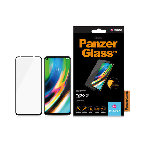 PanzerGlass - Tvrdené Sklo Case Friendly pre Motorola Moto G9 Plus, čierna