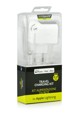 Fonex - Nabíjací Adaptér USB + Kábel USB / Lightning, 10W, biela