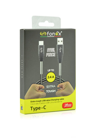 Fonex - Kábel - USB / USB-C (1m), sivá