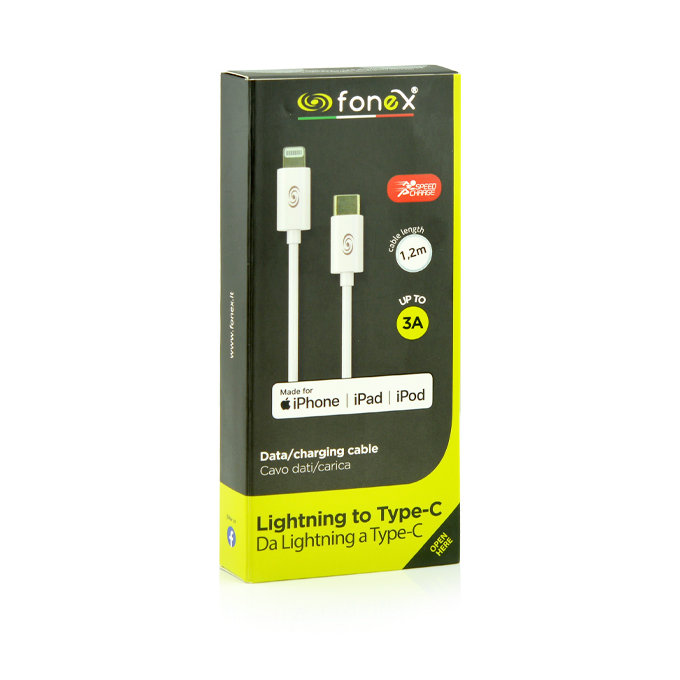 Fonex - Lightning / USB MFI Kábel (2m), biela