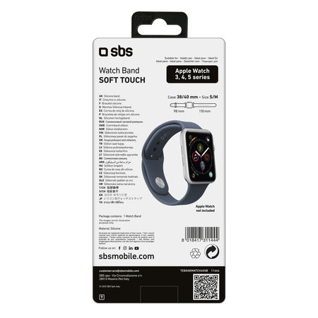 SBS - Náramok pre Apple Watch 40 mm, veľkosť S/M, modrá