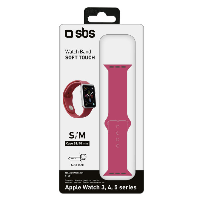 SBS - Náramok pre Apple Watch 40 mm, veľkosť S/M, červená