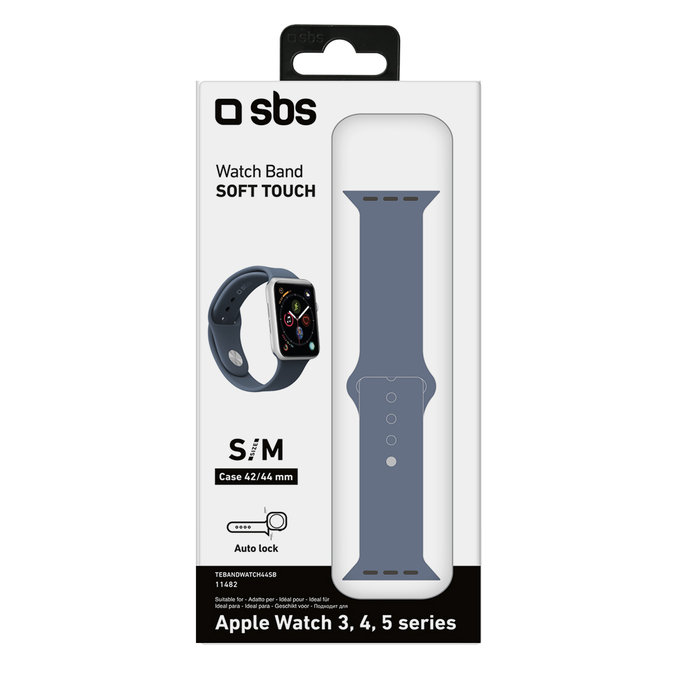 SBS - Náramok pre Apple Watch 44 mm, veľkosť S/M, modrá