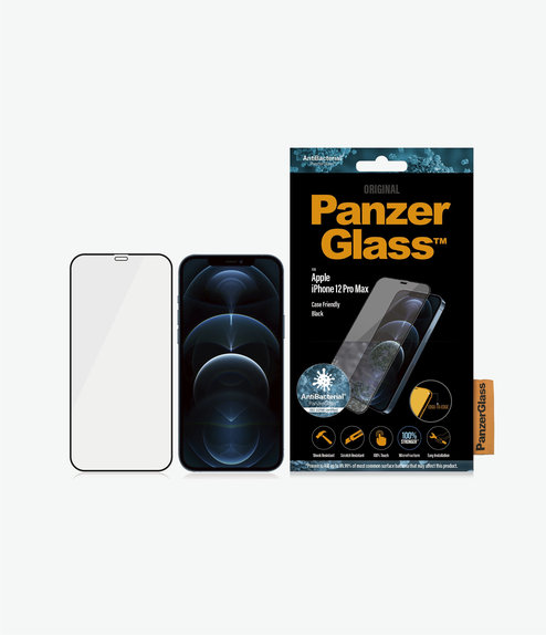 PanzerGlass - Tvrdené Sklo Case Friendly AB pre iPhone 12 Pro Max, čierna