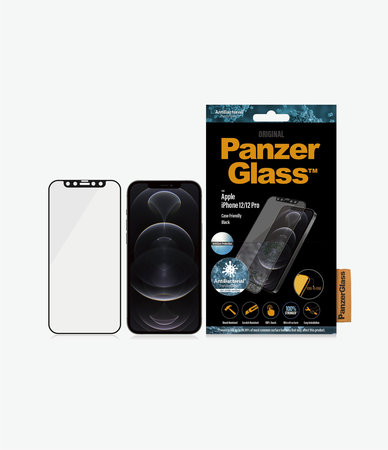 PanzerGlass - Tvrdené Sklo Case Friendly AntiGlare pre iPhone 12 a 12 Pro, čierna