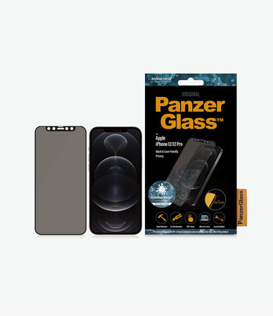 PanzerGlass - Tvrdené Sklo Privacy Case Friendly AB pre iPhone 12 a 12 Pro, čierna