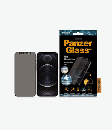 PanzerGlass - Tvrdené Sklo Privacy Case Friendly CamSlider AB pre iPhone 12 a 12 Pro, čierna