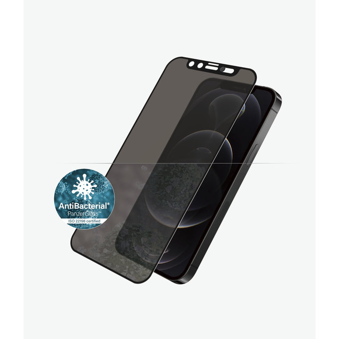 PanzerGlass - Tvrdené Sklo Privacy Case Friendly CamSlider AB pre iPhone 12 a 12 Pro, čierna