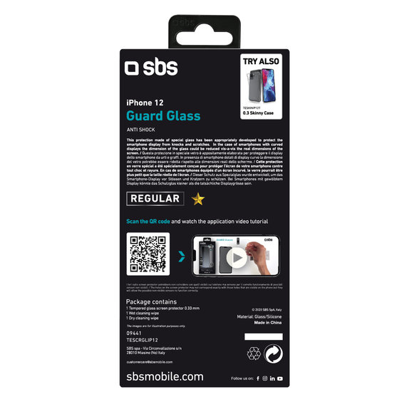 SBS - Tvrdené Sklo pre iPhone 12 mini, transparentná