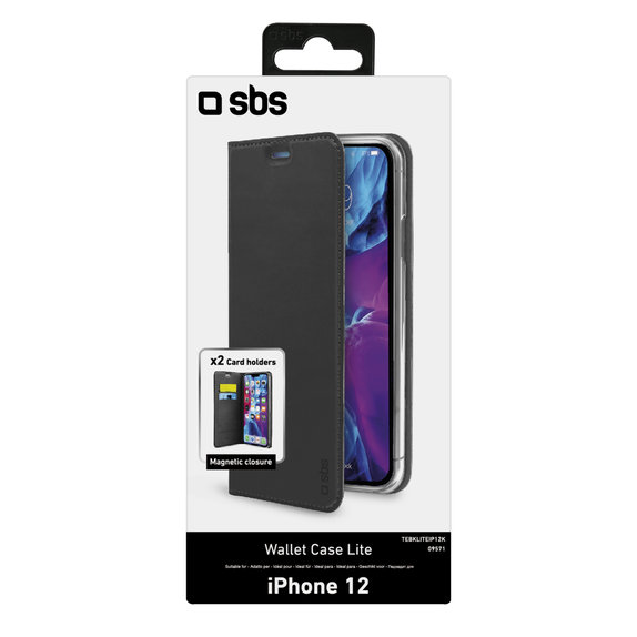 SBS - Puzdro Book Wallet Lite pre iPhone 12 mini, čierna