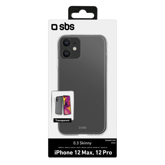 SBS - Puzdro Skinny pre iPhone 12 a 12 Pro, transparentná