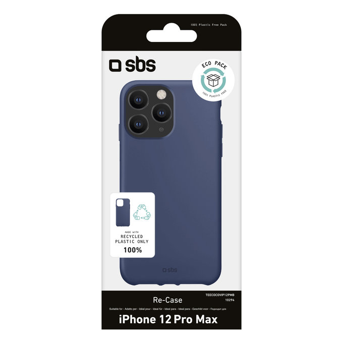 SBS - Puzdro TPU pre iPhone 12 Pro Max, recyklované, Eco balenie, modrá