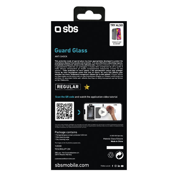 SBS - Tvrdené Sklo pre iPhone 12 a 12 Pro, transparentná