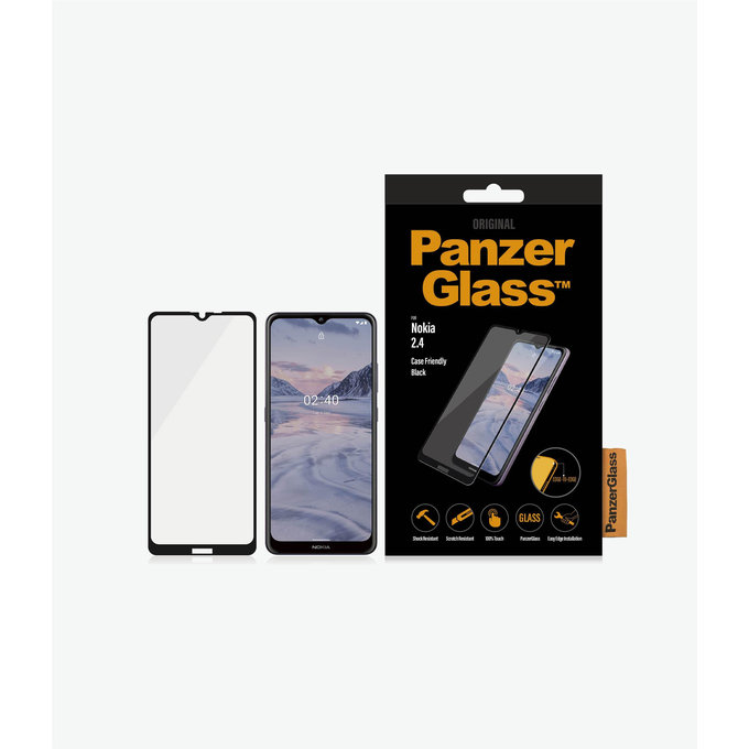 PanzerGlass - Tvrdené Sklo Case Friendly pre Nokia 2.4, black