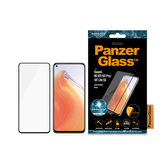 PanzerGlass - Tvrdené Sklo Case Friendly pre Xiaomi Mi 10T Pro 5G, 10T Lite, 10T, black