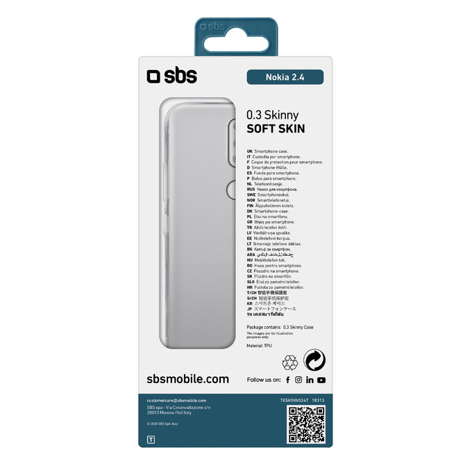 SBS - Puzdro Skinny pre Nokia 2.4, transparentná