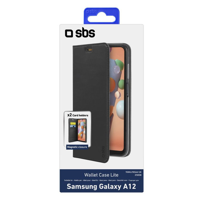 SBS - Puzdro Book Wallet Lite pre Samsung Galaxy A12, čierna