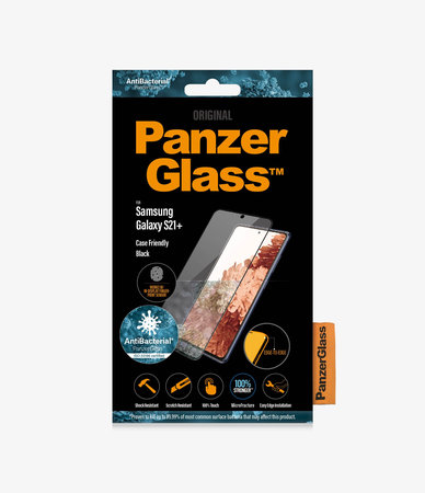 PanzerGlass - Tvrdené Sklo Case Friendly AB pre Samsung Galaxy S21+, Fingerprint komp., čierna