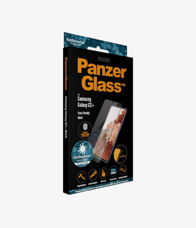 PanzerGlass - Tvrdené Sklo Case Friendly AB pre Samsung Galaxy S21+, Fingerprint komp., čierna