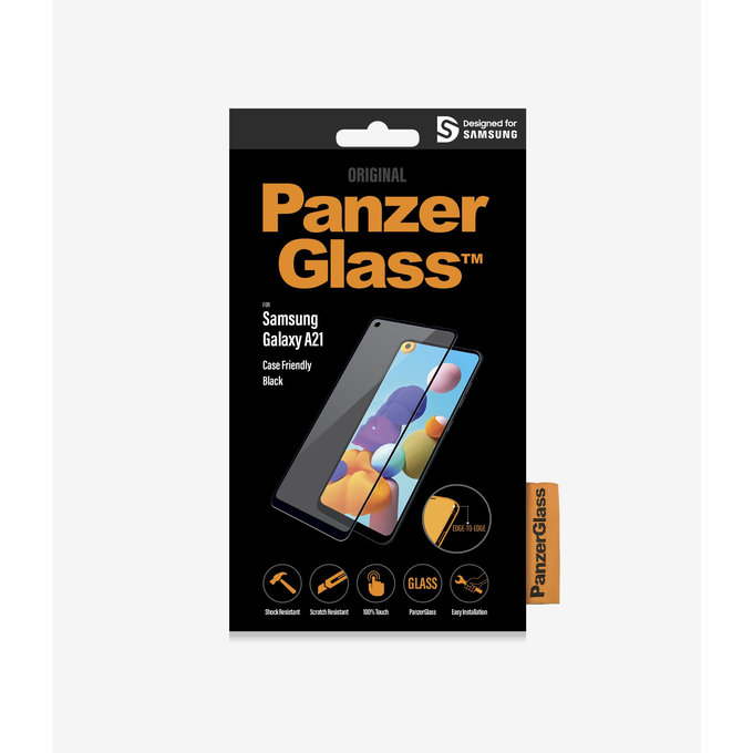 PanzerGlass - Tvrdené Sklo Case Friendly pre Samsung Galaxy A21, black