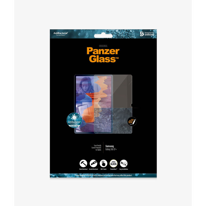 PanzerGlass - Tvrdené sklo Case Friendly SMAPP pre Samsung Galaxy Tab S7+, číra