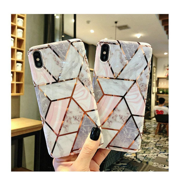Tech-Protect - Puzdro Marble pre iPhone SE 2020/8/7, ružová