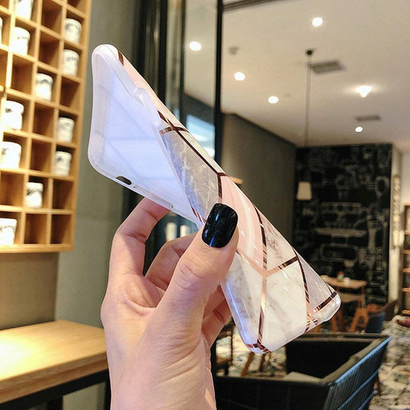 Tech-Protect - Puzdro Marble pre iPhone SE 2020/8/7, ružová