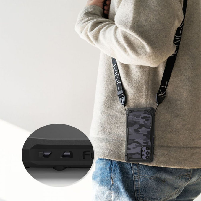 Ringke - Puzdro Fusion X pre Samsung Galaxy A32 5G, čierna kamufláž