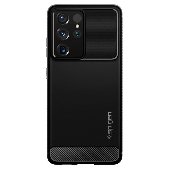 Spigen - Puzdro Rugged Armor pre Samsung Galaxy S21 Ultra, čierna