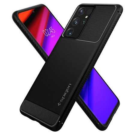 Spigen - Puzdro Rugged Armor pre Samsung Galaxy S21 Ultra, čierna