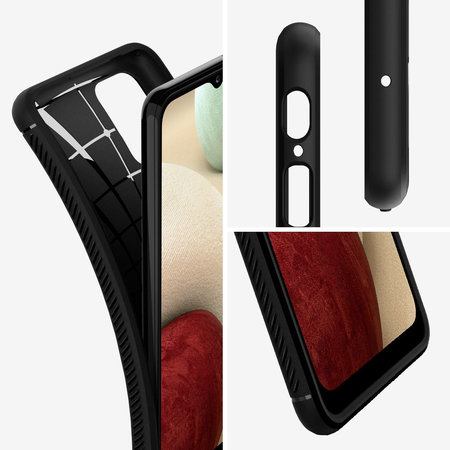 Spigen - Puzdro Rugged Armor pre Samsung Galaxy A12, čierna