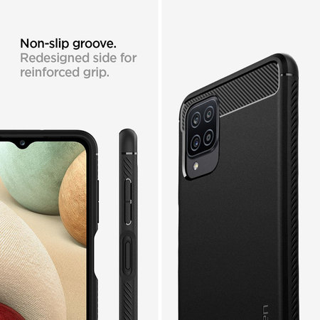 Spigen - Puzdro Rugged Armor pre Samsung Galaxy A12, čierna