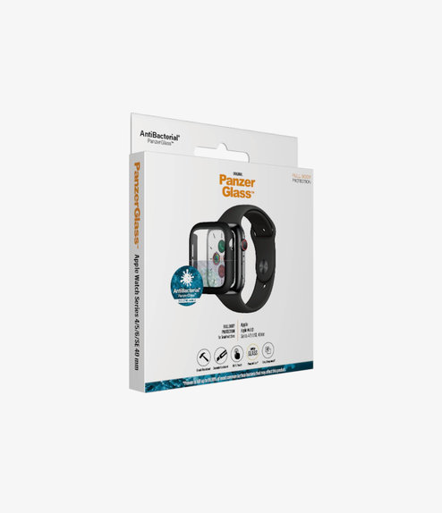 PanzerGlass - Tvrdené Sklo Full Body AB pre Apple Watch 4, 5, 6, SE (1st gen) a SE (2nd gen) 40mm, čierna