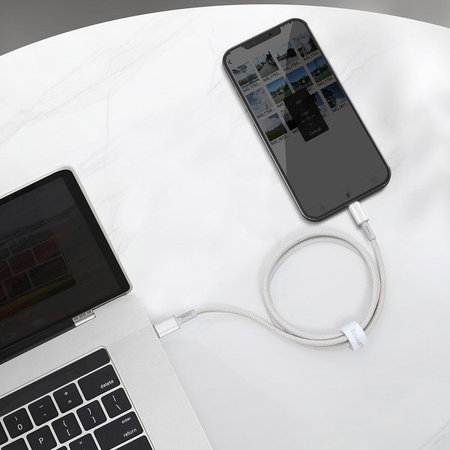 Baseus - Lightning / USB-C Kábel (1m), biela