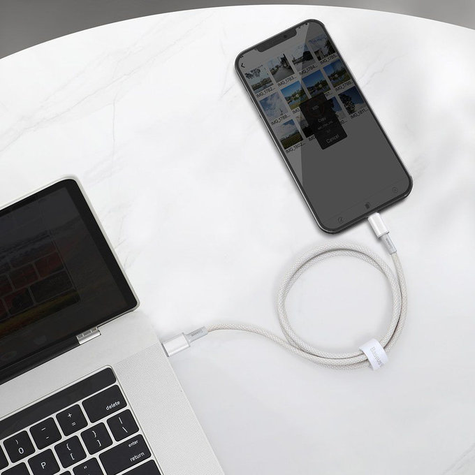 Baseus - Lightning / USB-C Kábel (1m), biela